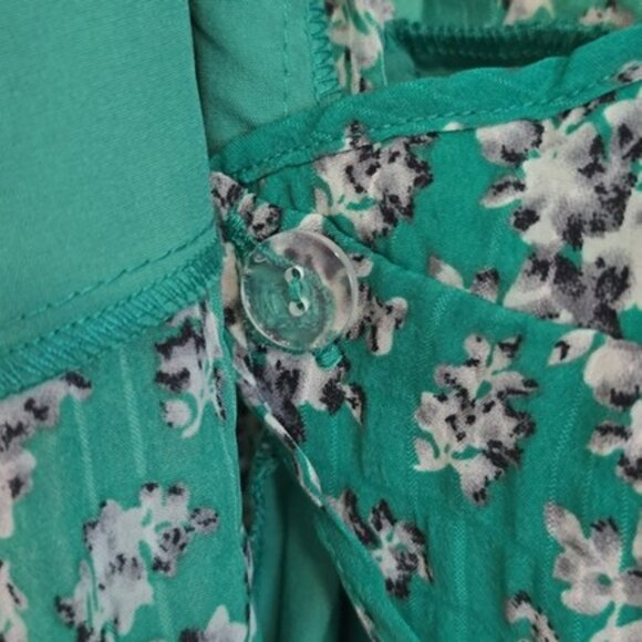 The Fifth Label Women's Wrap Maxi Dress Size XS Green Floral Ruffle Hem Boho - Picture 12 of 15